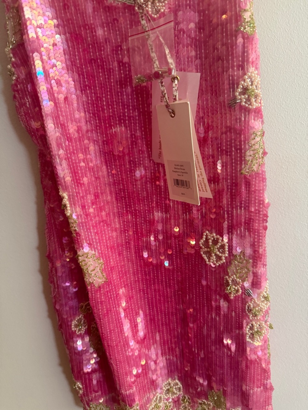 LoveShackFancy Pink Sequin Floral Mini Dress - Picture 14 of 15